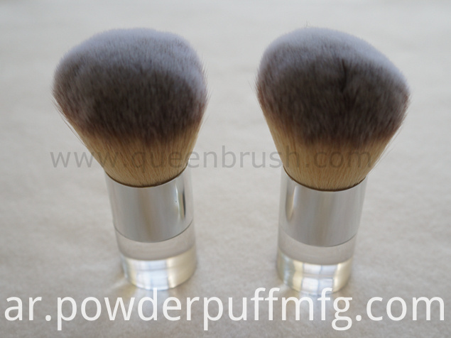 Three Tones Acrylic Handle Nylon Hair Kabuki Brush